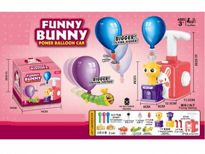 Power Balloon - Wyrzutnia balonów - Zabawka na napęd balonowy - Funny Bunny - Wesoły króliczek