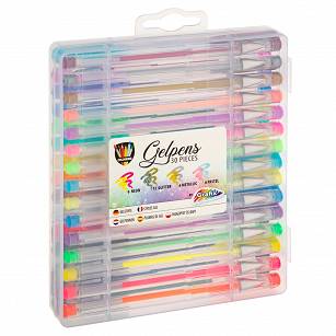 Długopisy żelowe w walizce - 30 kolorów - pastelowe, neonowe, metaliczne i brokatowe