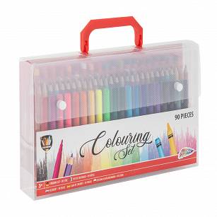 Zestaw do kolorowania - kredki ołówkowe i pisaki - 90 elementów